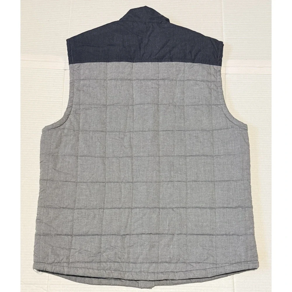 BKE - Men's Gray Cotton Blend Insulated Quilted Vest - Size‎ Large